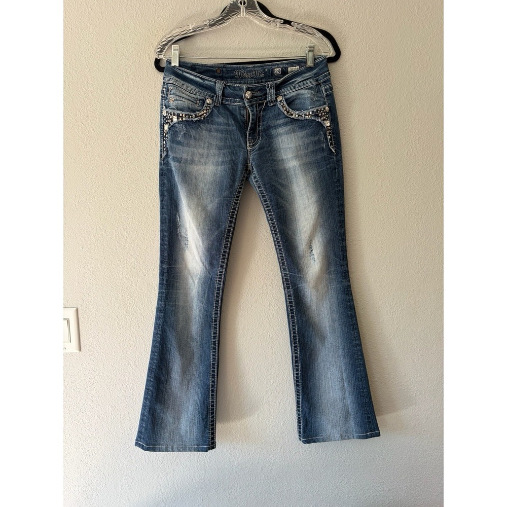 Miss Me Signature Bootcut Embellished Flare Jeans Womens 28 Y2K Western JP594182